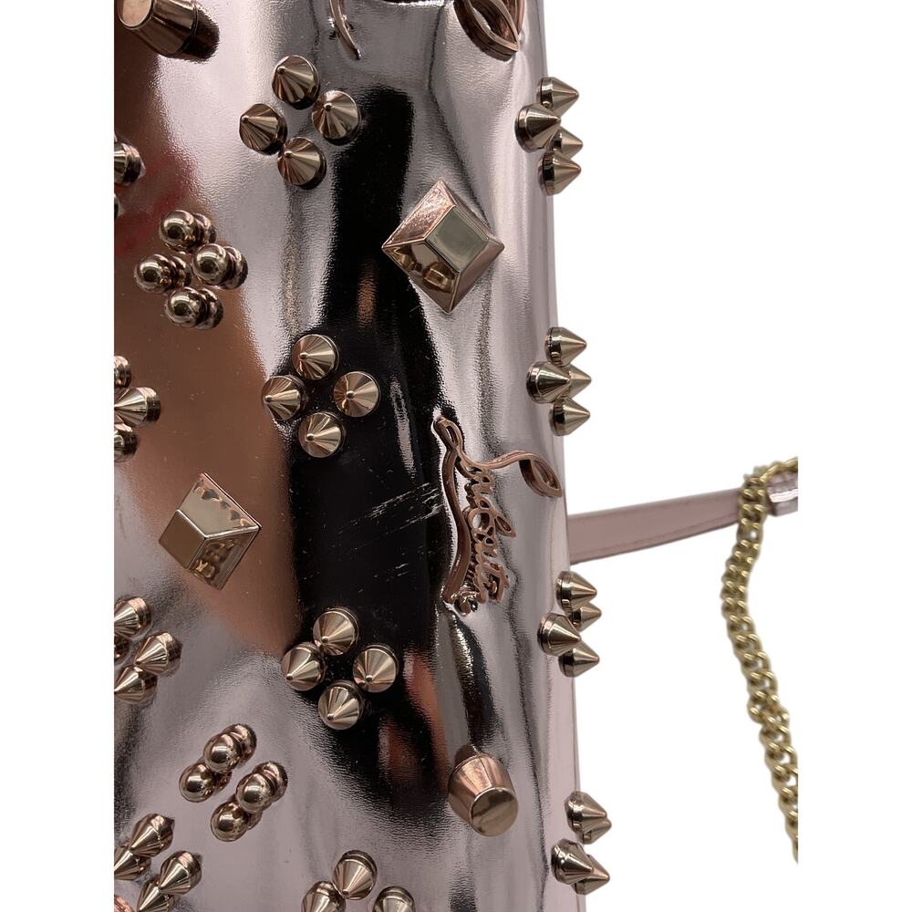 Christian Louboutin Studded Pink Paloma Clutch Bag - Picture 7 of 8